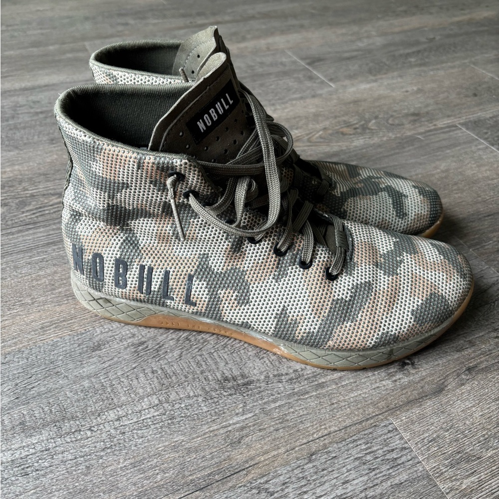 NOBULL Gray Camo Outwork High-Top Trainers